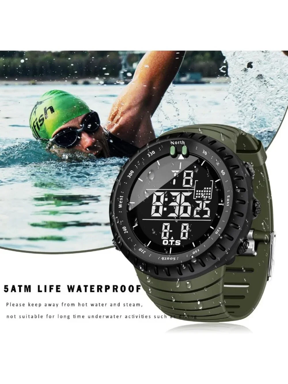 Men's Waterproof Digital Sports Watch | Tactical LED Backlight Timepiece